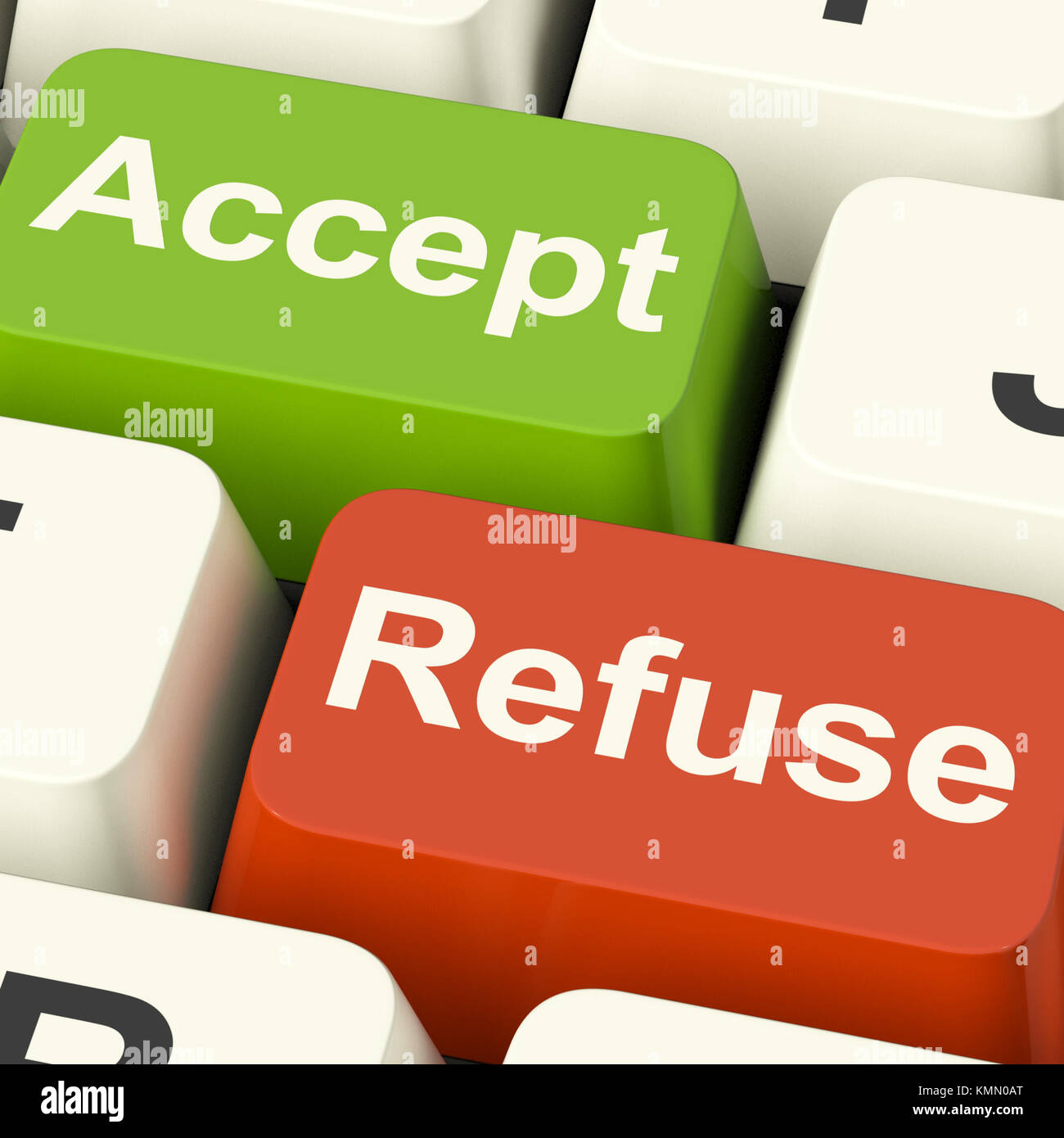 Accept And Refuse Keys Show Acceptance Or Denial Stock Photo