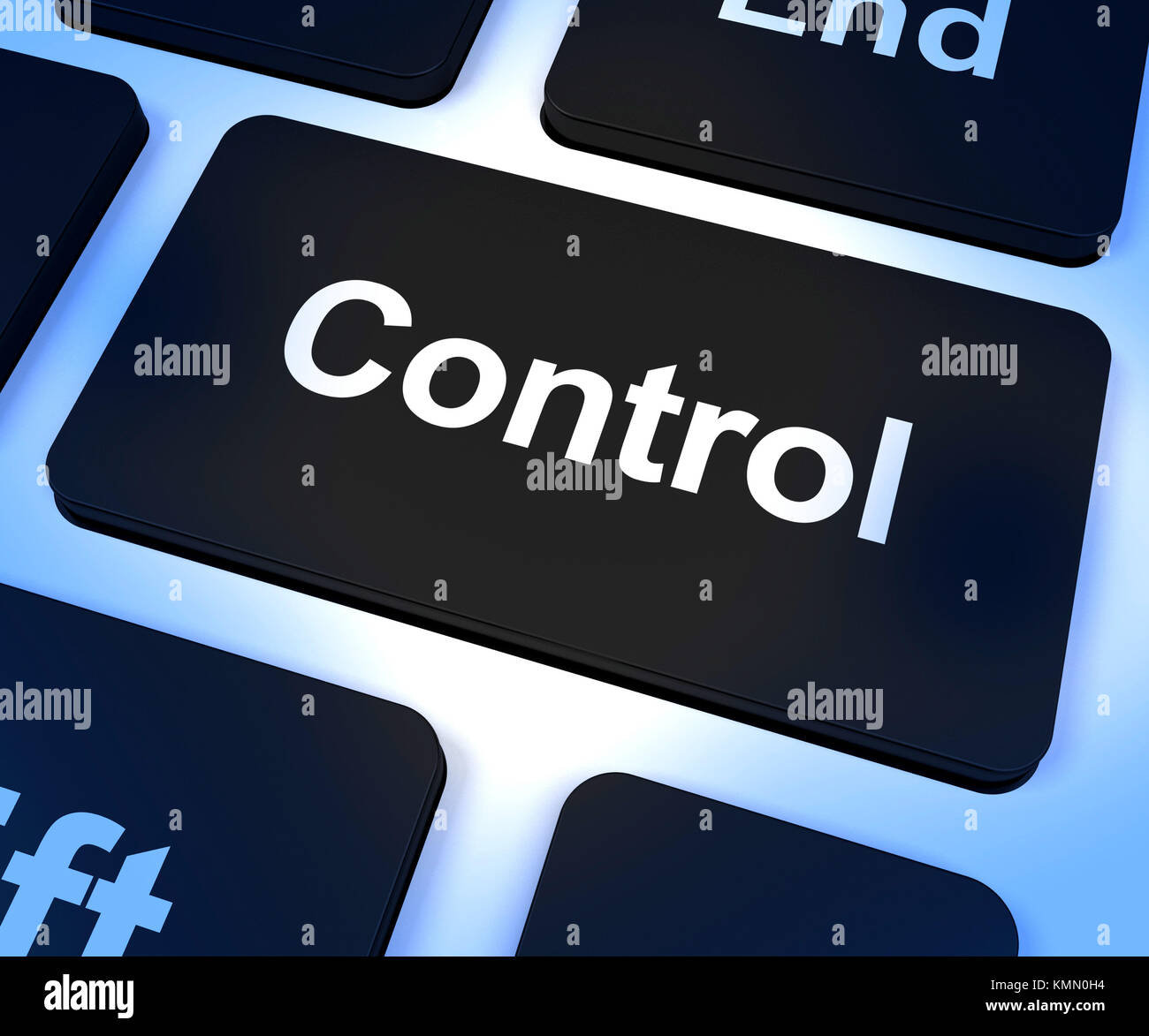 Control Computer Key Shows Remote Controller Or Interfacing Stock Photo ...