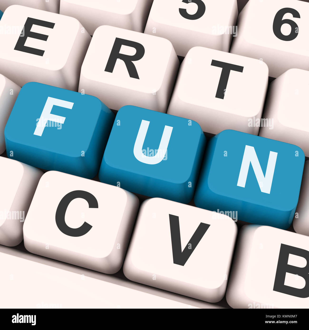 Fun Keys On Keyboard Showing Entertainment Pleasing Or Exciting Stock ...
