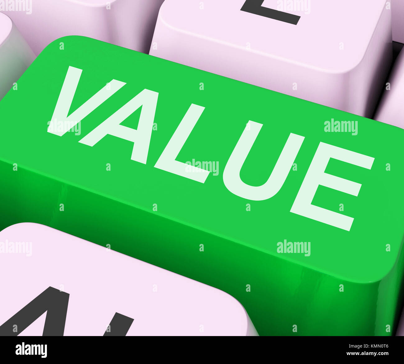 Value Key On Keyboard Showing Worth Importance Or Significance Stock