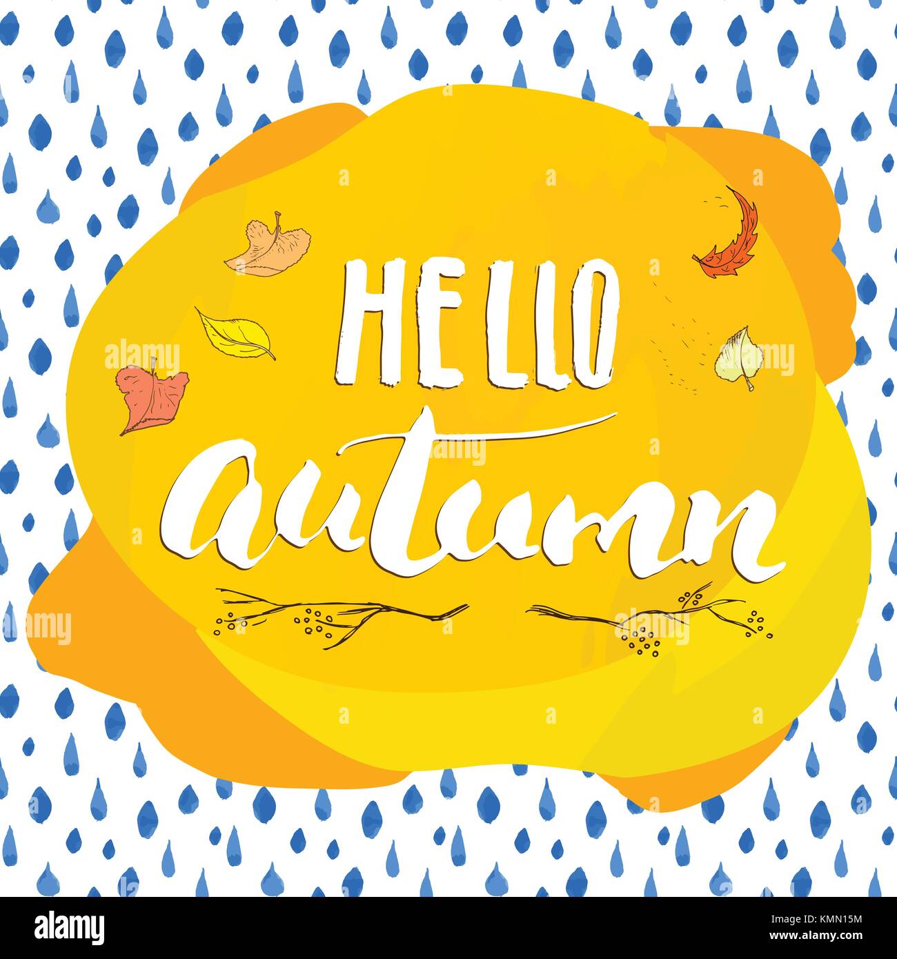 Autumn season lettering. Hand drawn vector illustration Stock Vector ...