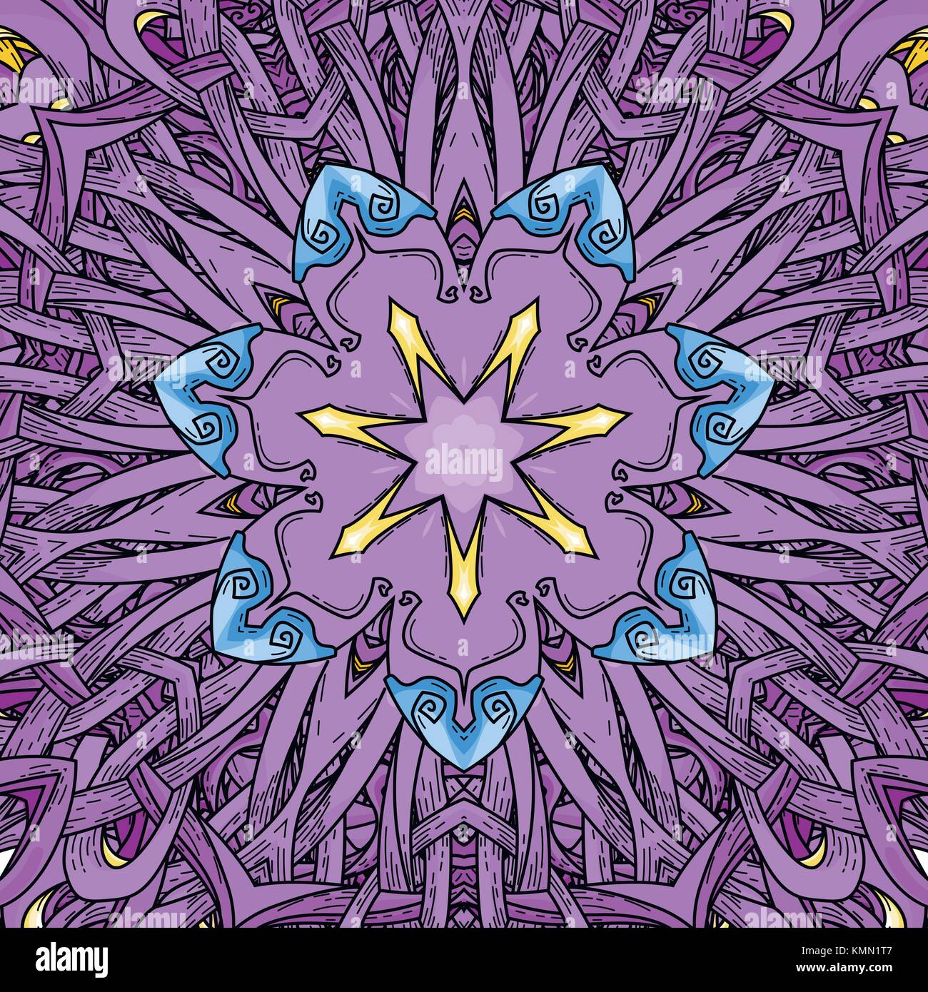 Vector seamless pattern in mandala style. Endless ornate ornament Stock ...
