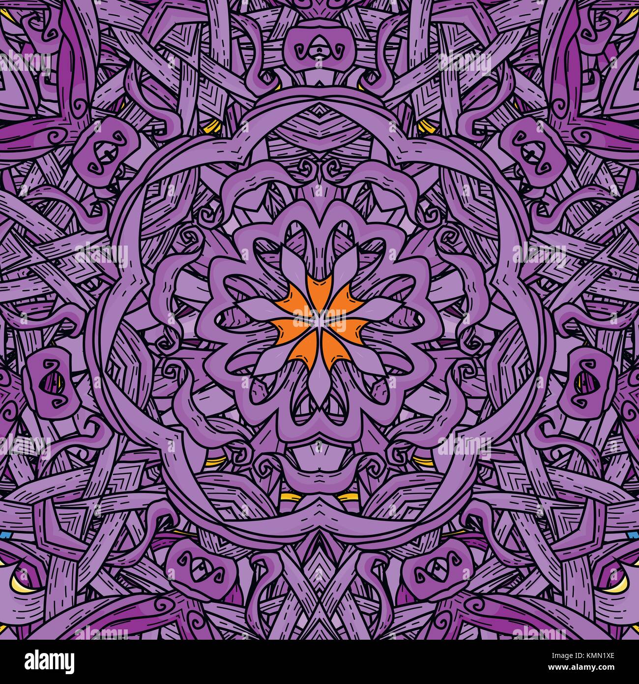 Vector seamless pattern in mandala style. Endless ornate ornament Stock ...