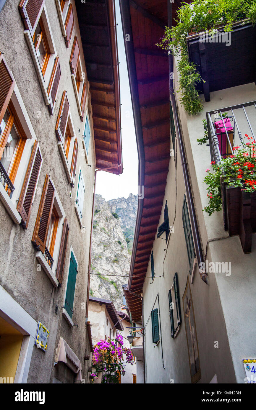 Old town of Limone Lake Garda Italy Stock Photo