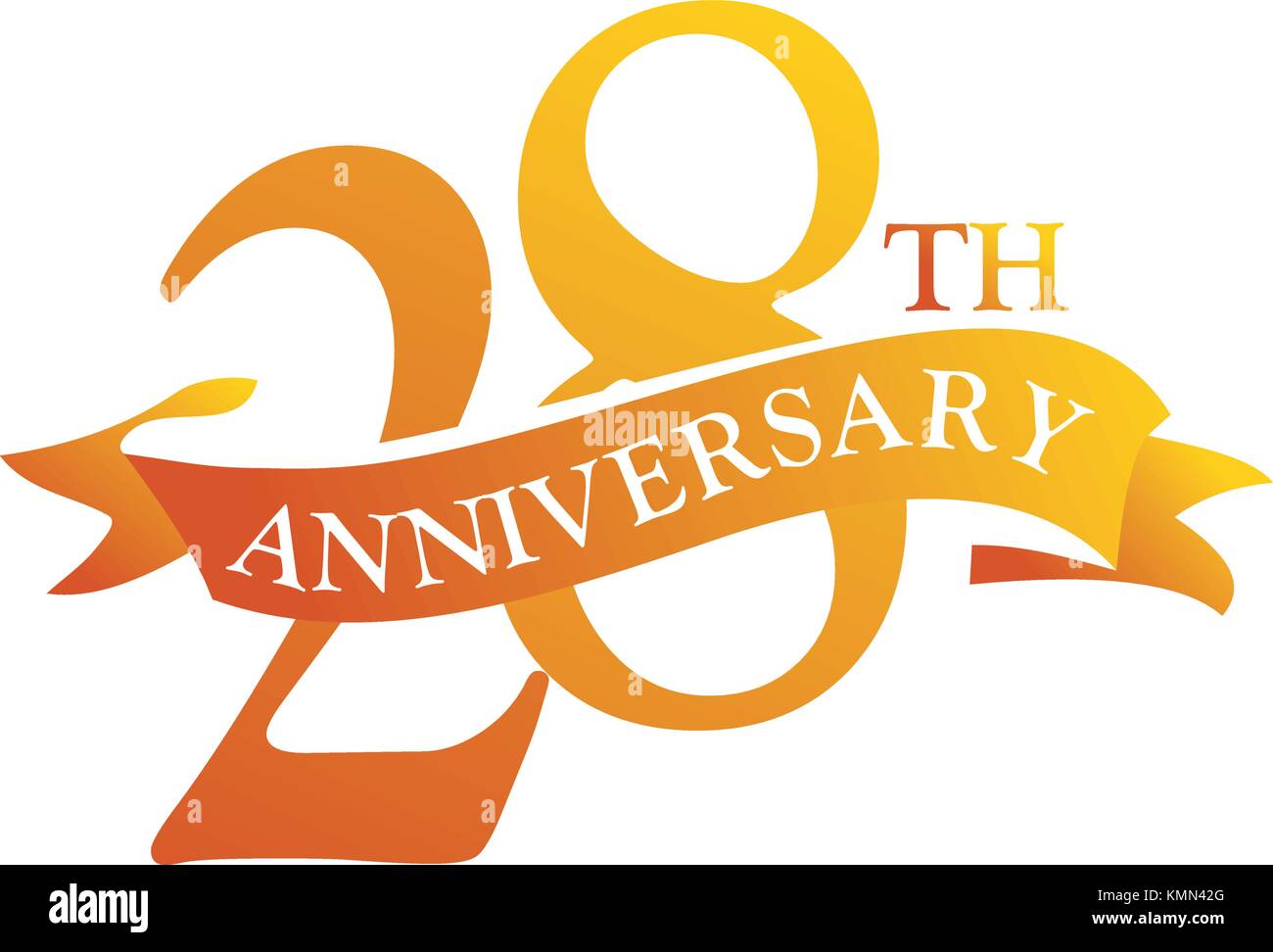 28 Year Ribbon Anniversary Stock Vector Image Art Alamy