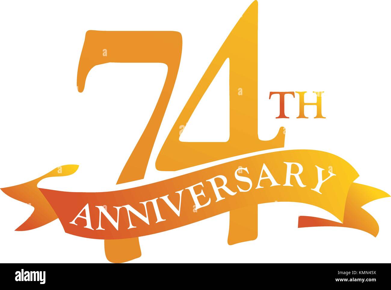 74 Year Ribbon Anniversary Stock Vector Image & Art - Alamy