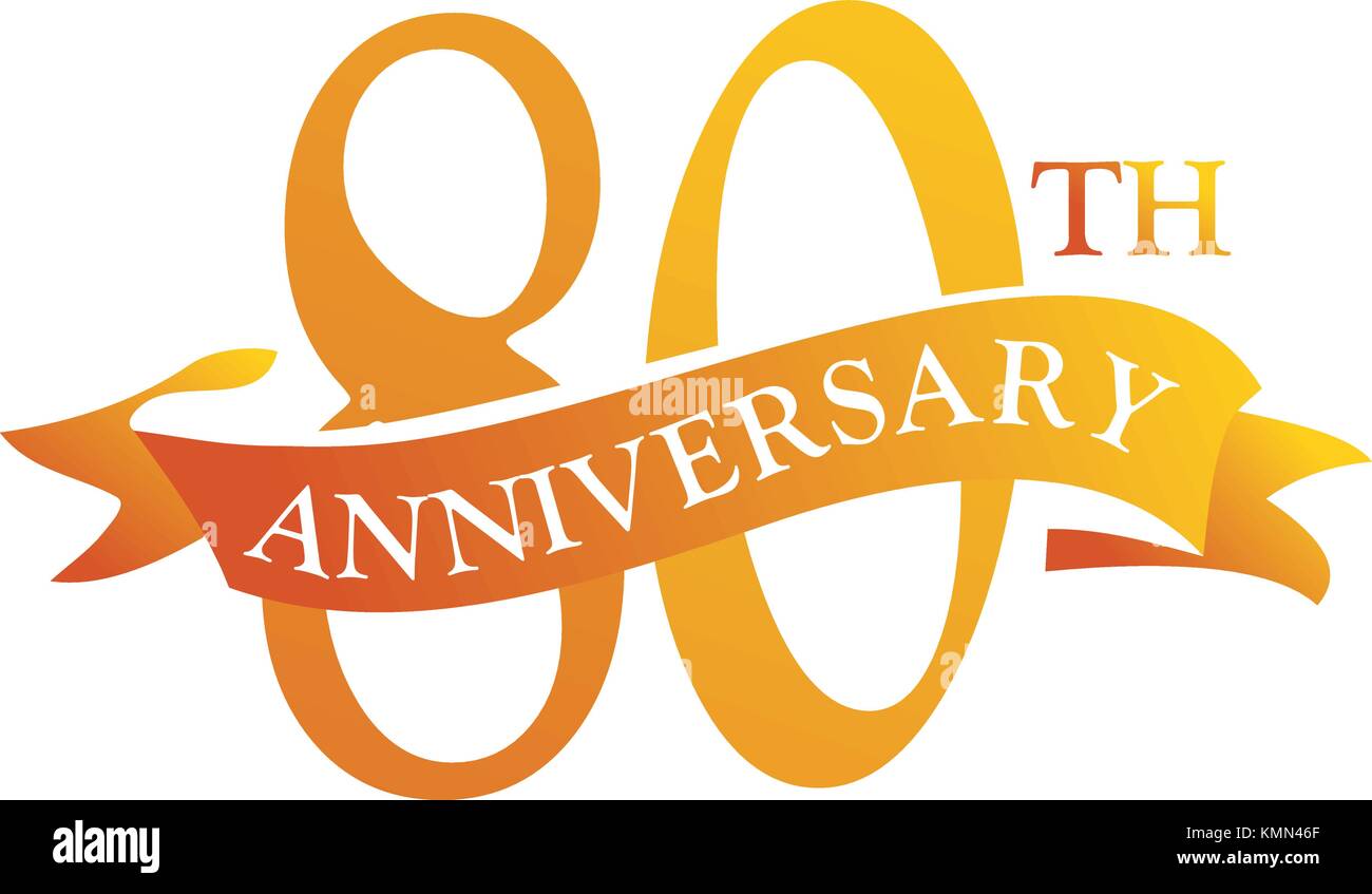 80 Year Ribbon Anniversary Stock Vector Image & Art Alamy
