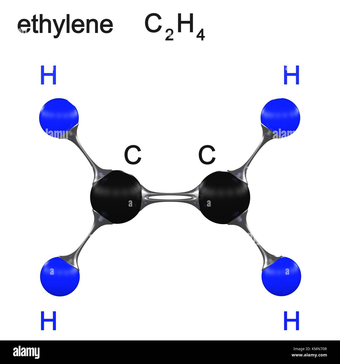 molecule, 3D illustration, ethylene Stock Photo - Alamy