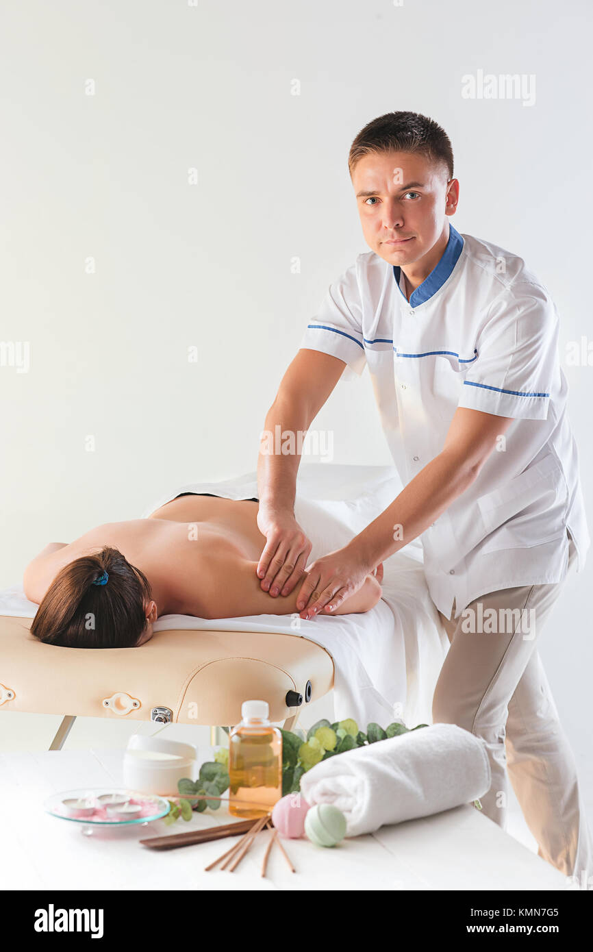 The picture of beautiful woman in massage salon Stock Photo