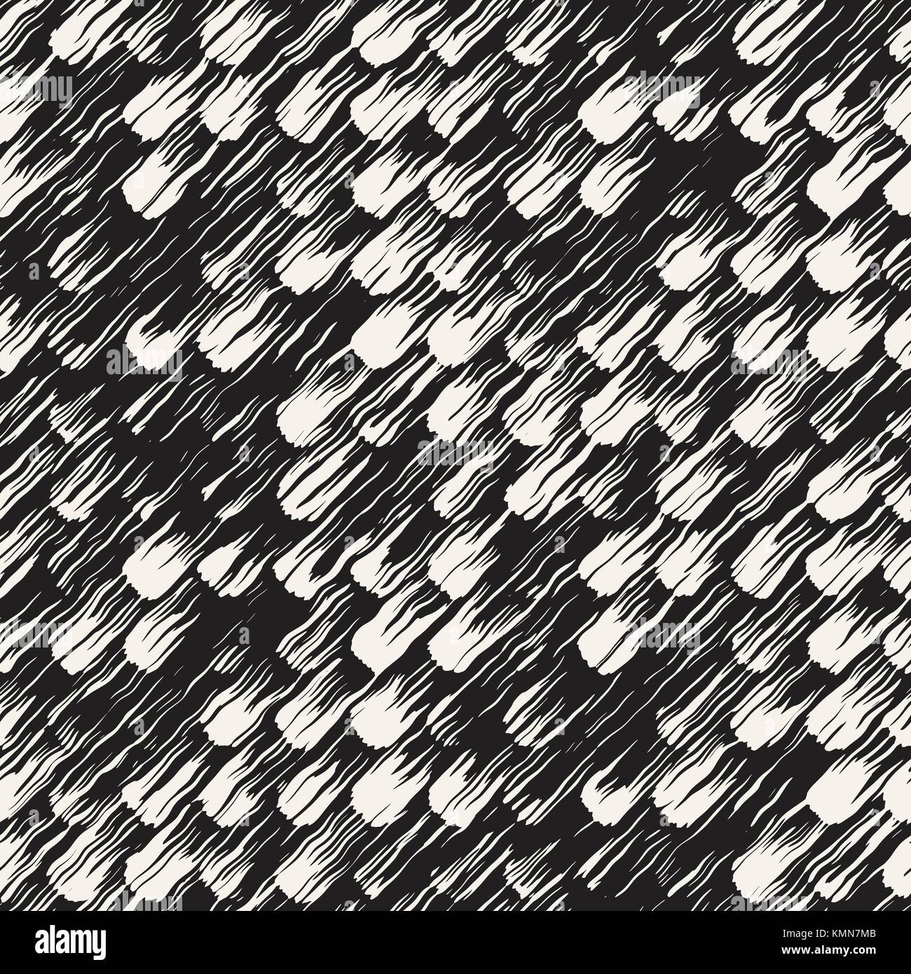 Vector seamless pattern with brush stripes and strokes. Black and white ...