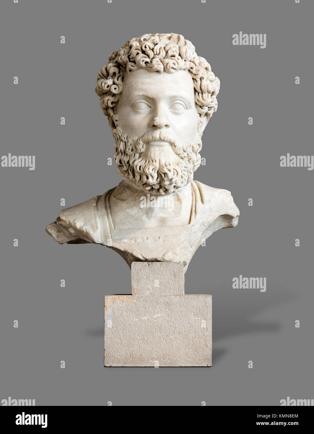 Ancient Greek bust sculpture portrait of a man Stock Photo