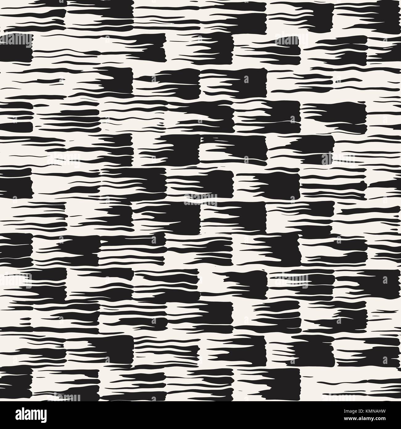 Vector seamless pattern with brush stripes and strokes. Black and white ...