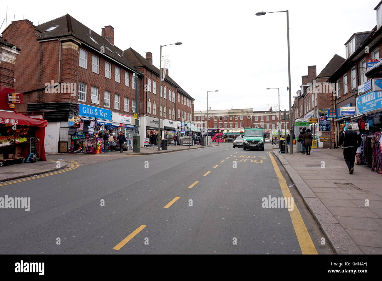 Street scene on Watling Avenue in Burnt Oak, Edgeware Road, London
