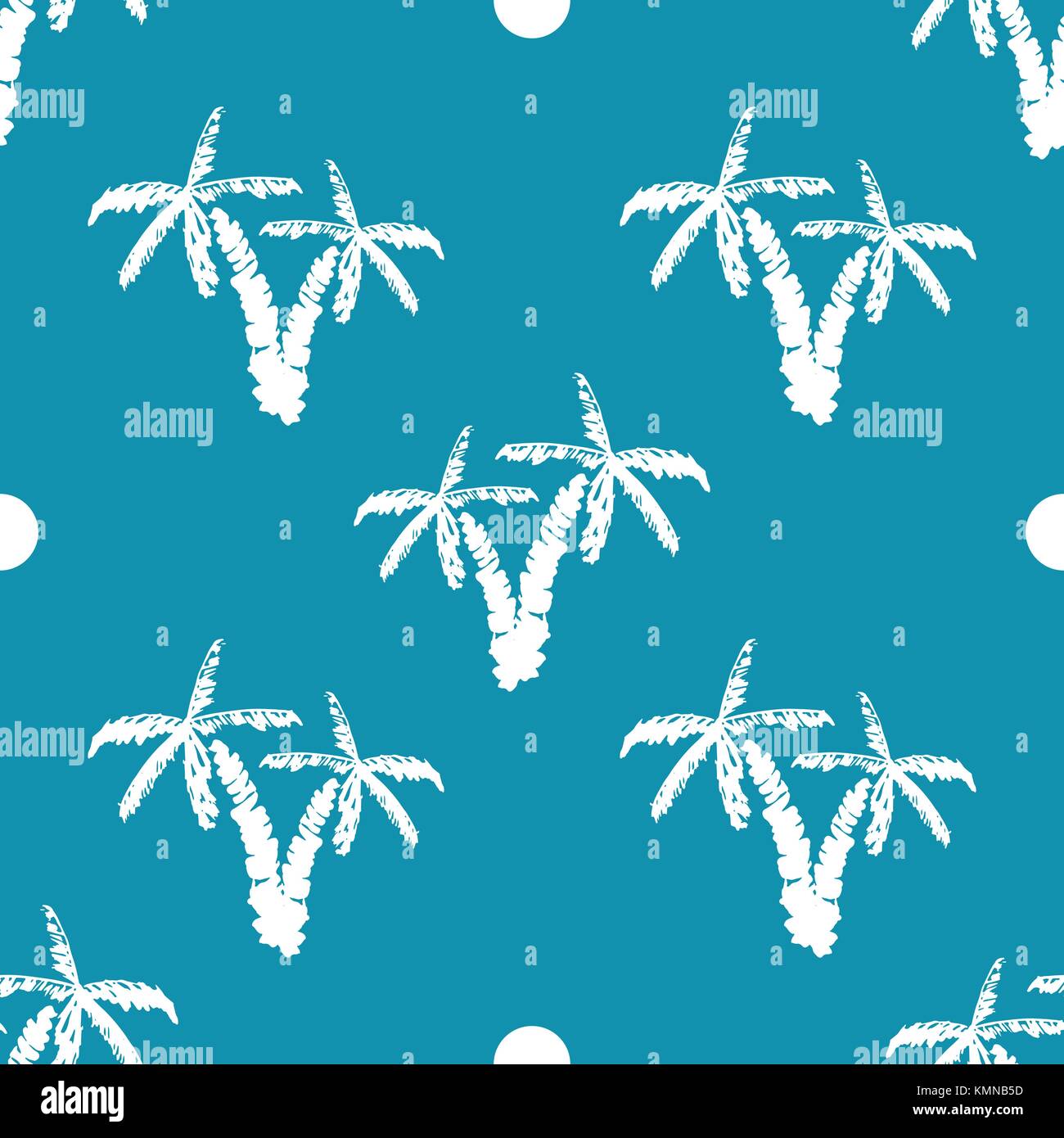 Seamless pattern background with hand drawn palm trees, summer seamless ...