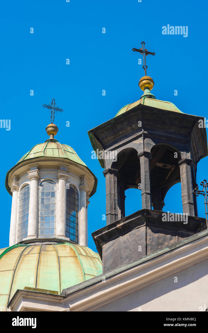 Krakow St Adalbert Church, view of the lanterndome and wooden turret