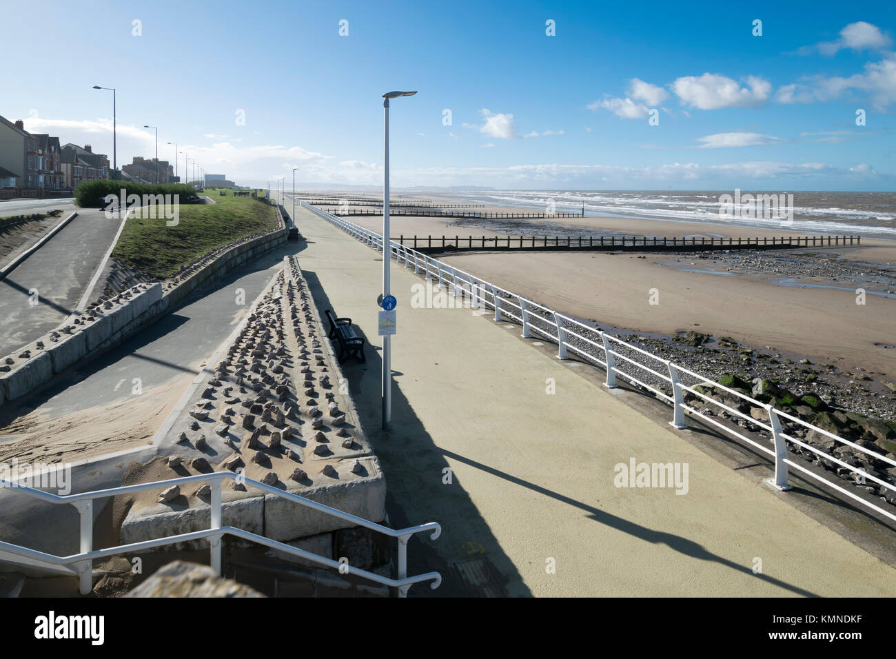 Splash Point beach at East of Rhyl on the North Wales coast Stock Photo