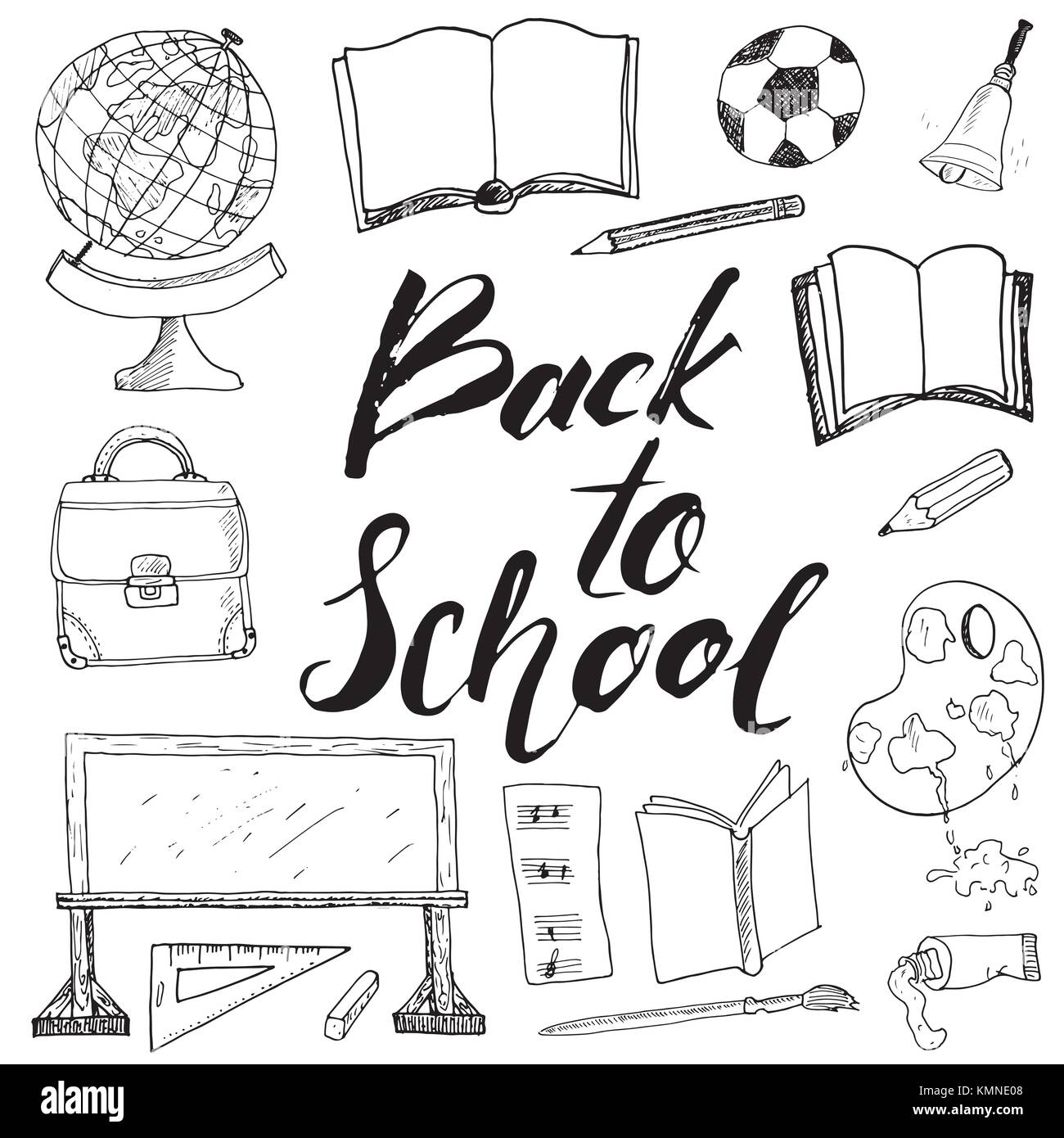 Back to School lettering quote, vector illustration Stock Vector Image ...