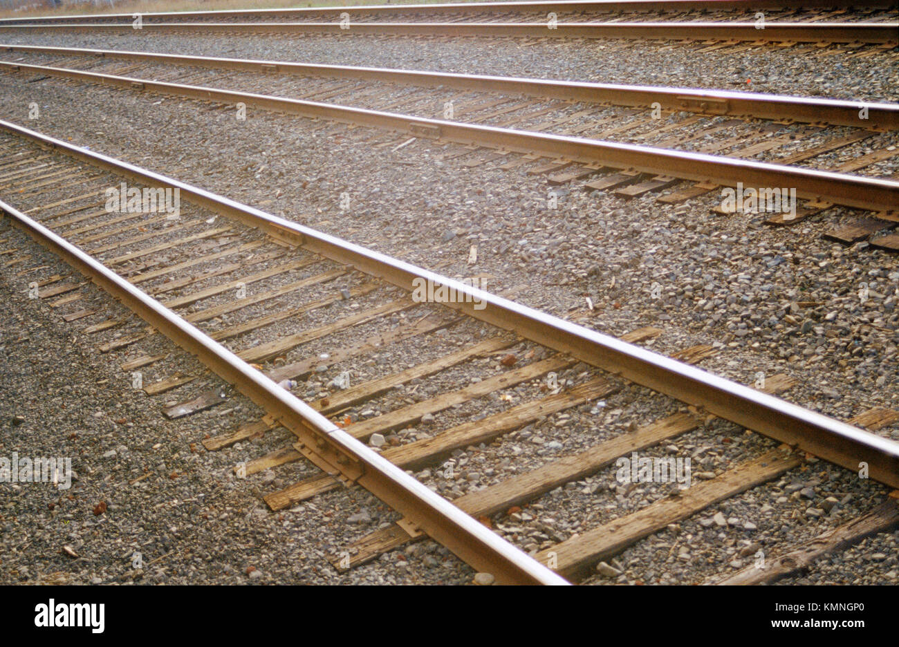 Empty railroad tracks Stock Photo - Alamy