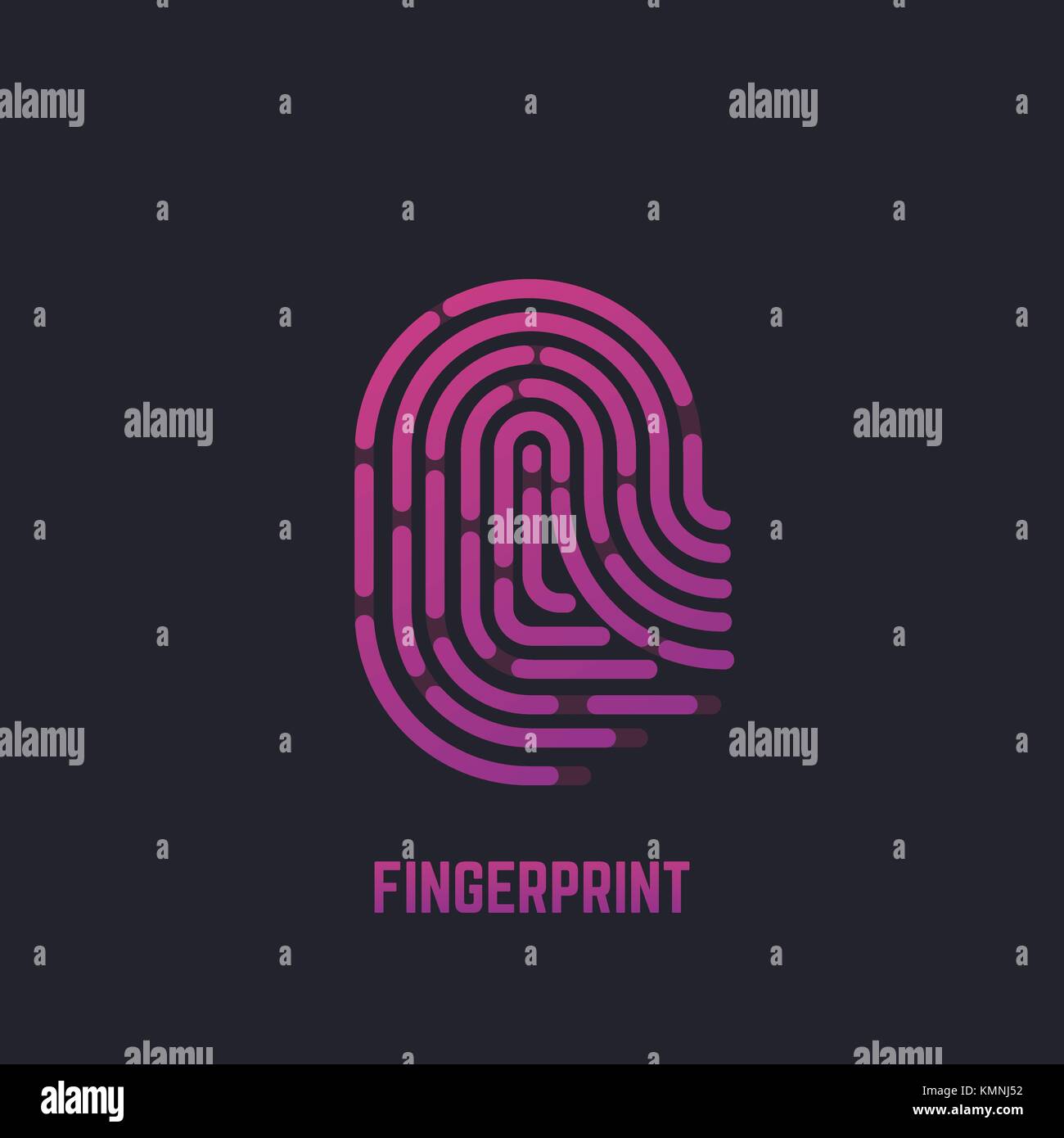 Fingerprint gradient logo Stock Vector