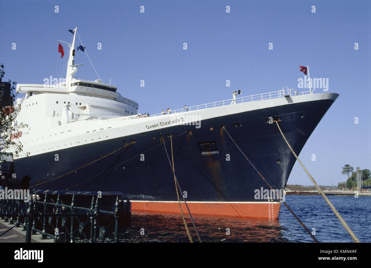 World cruising, liner Queen Elizabeth 2 Stock Photo