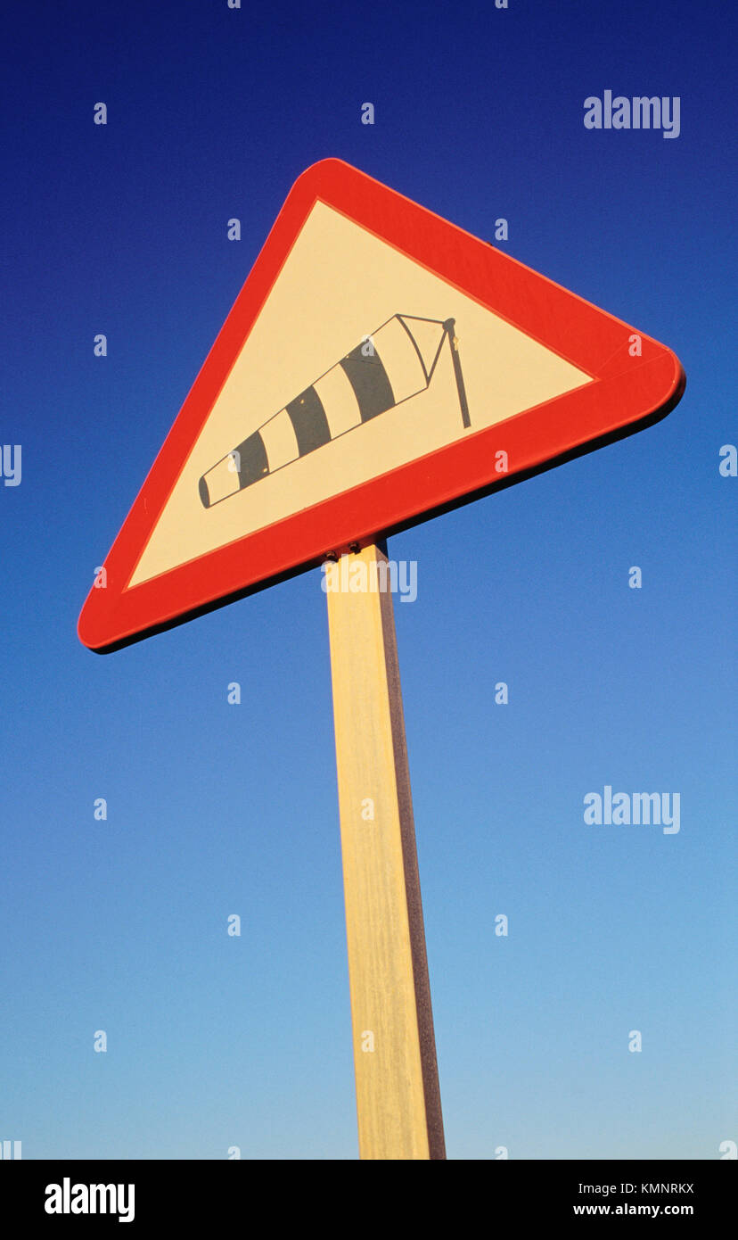 Side wind road sign warning hi-res stock photography and images - Alamy