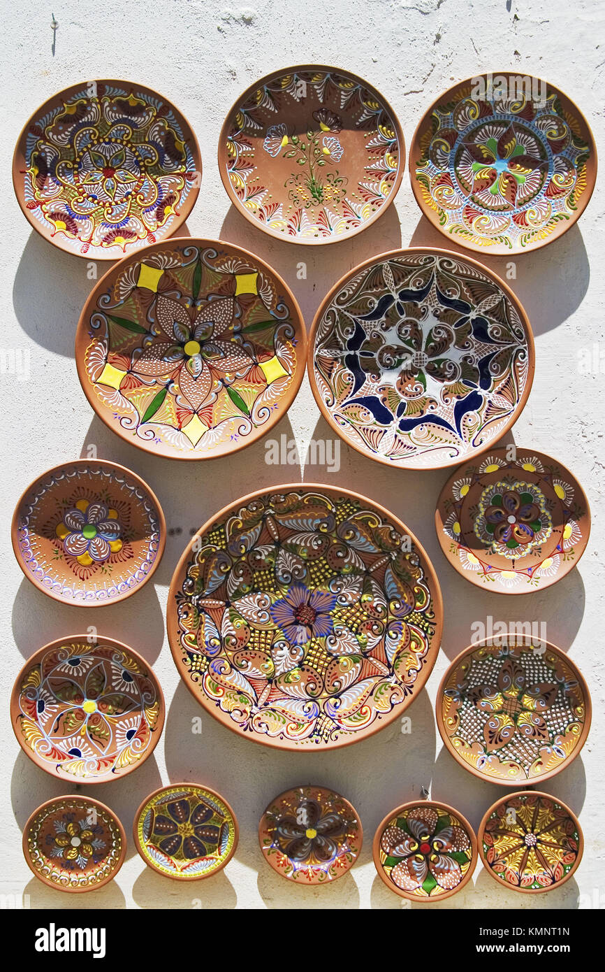 Souvenir plates with Moorish influenced designs. Cordoba. Andalusia, Spain Stock Photo Alamy