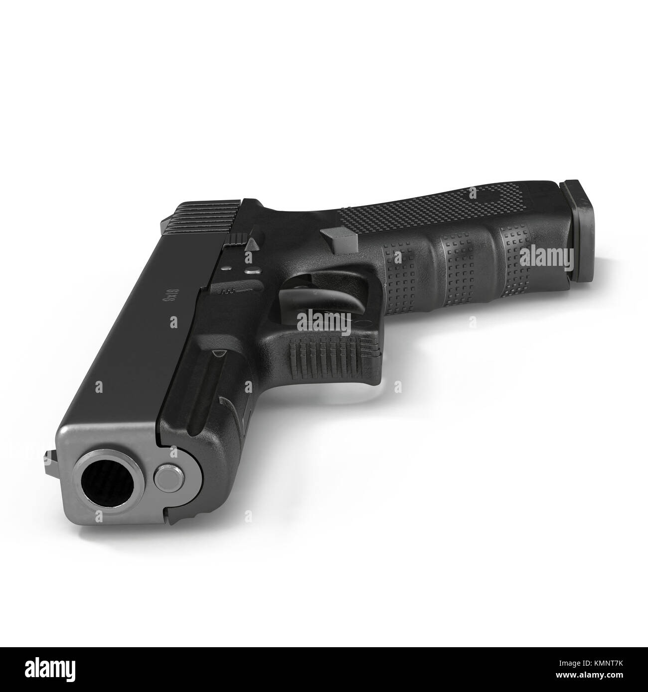 Automatic 9mm handgun pistol isolated on white. 3D illustration Stock ...