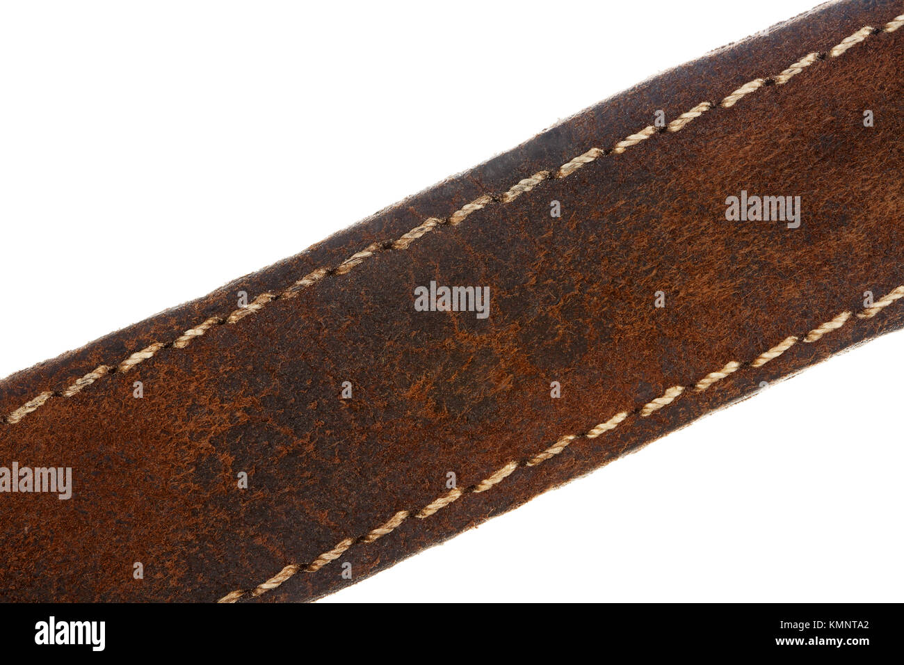 Close up of a brown leather belt isolated on white Stock Photo - Alamy