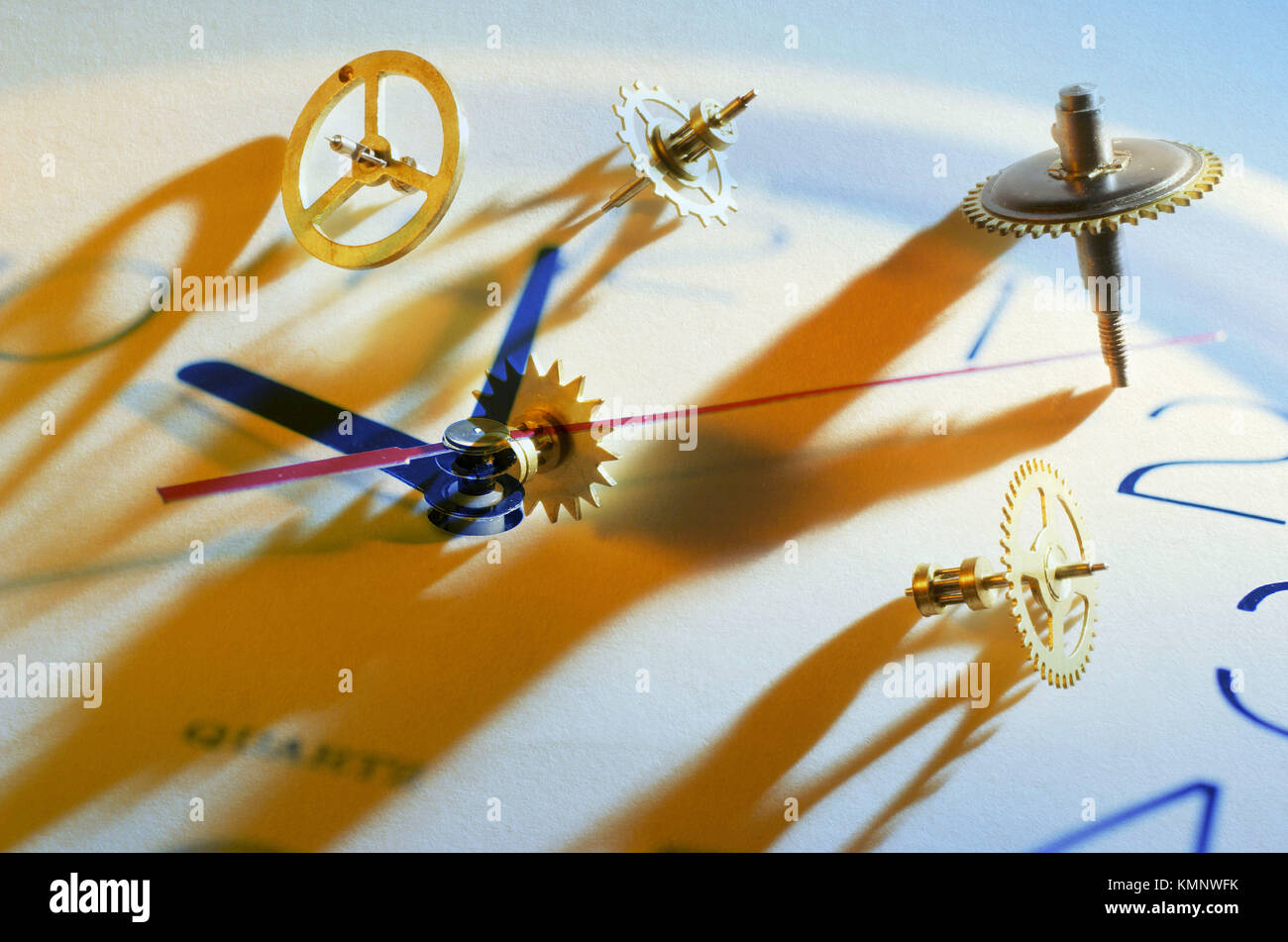 Gear wheels and clock Stock Photo Alamy