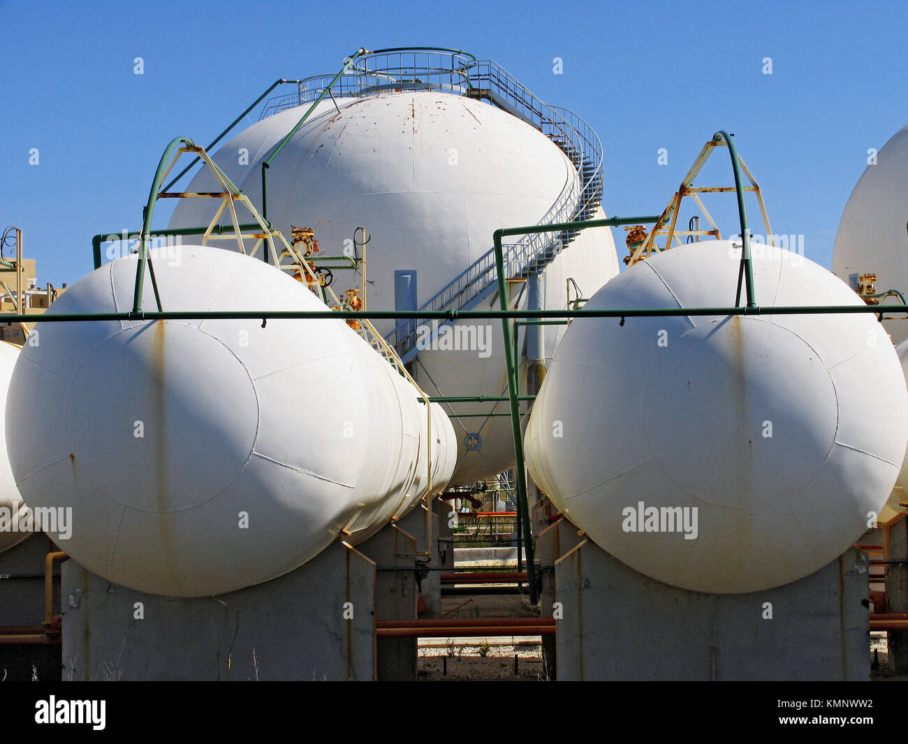 Gas storage tanks. Málaga. Spain Stock Photo Alamy