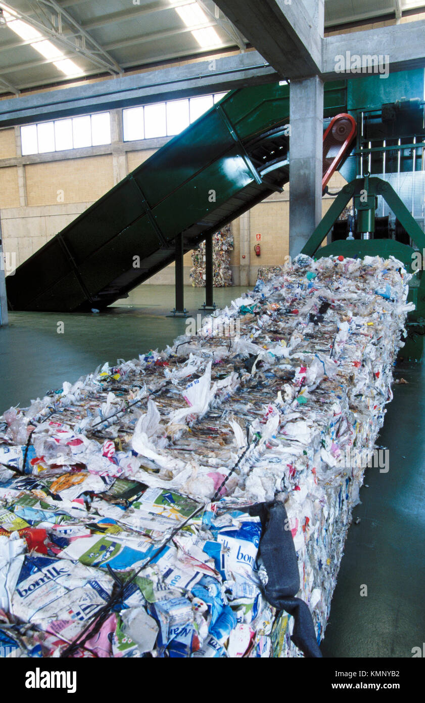 Plastic recycling, sorting plant Stock Photo Alamy