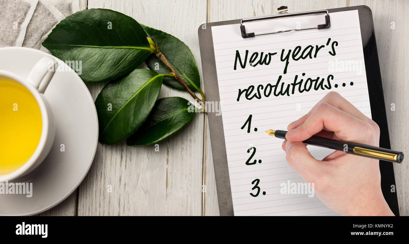 New year resolution list Stock Photo - Alamy