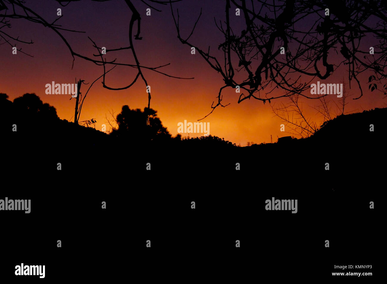 Sunset in Mountains Stock Photo - Alamy
