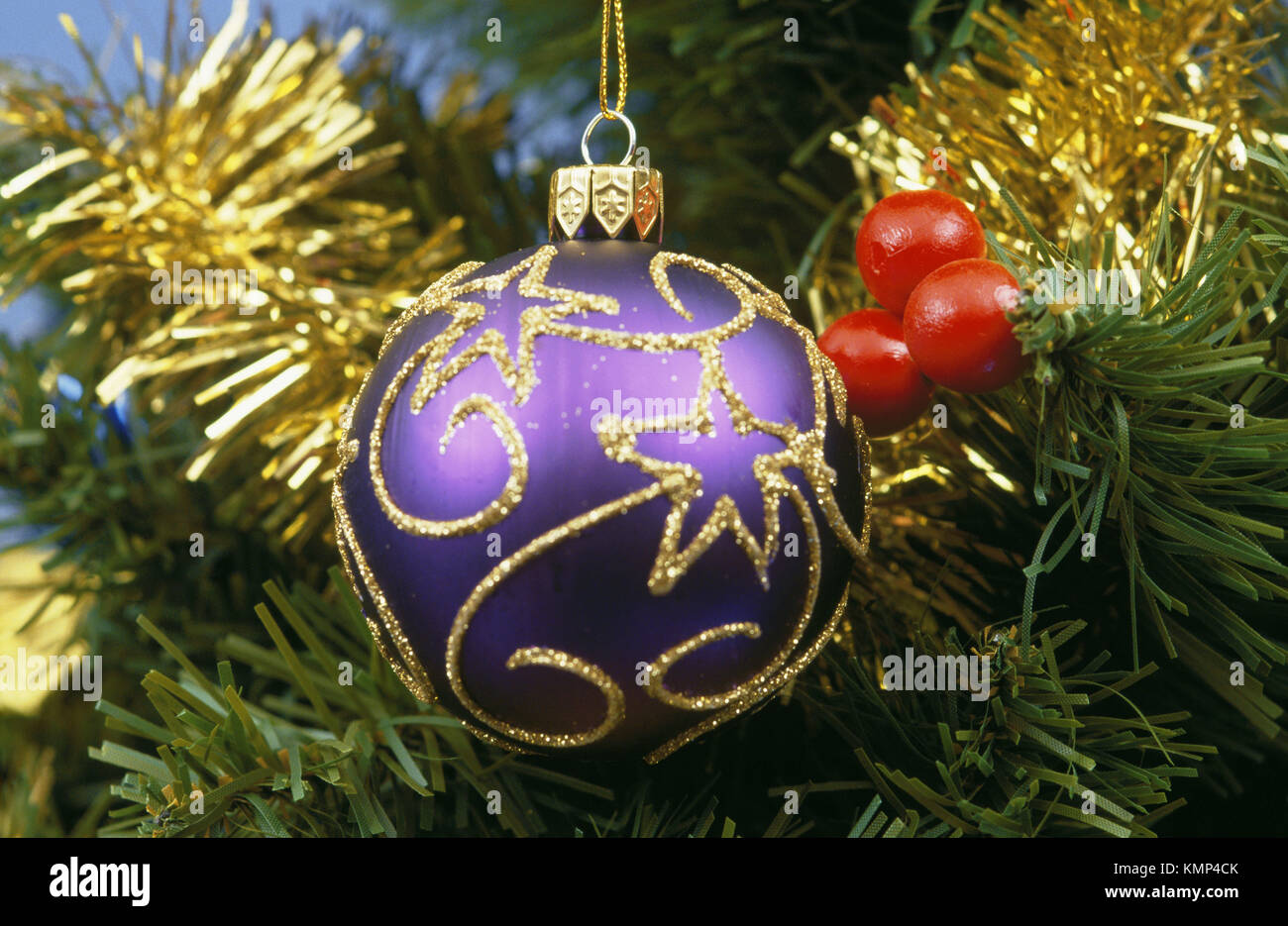 purple and gold spherical ornament on christmas tree stock image - Purple And Gold Christmas Decorations purple and gold spherical ornament on christmas tree stock image - Purple And Gold Christmas Decorations