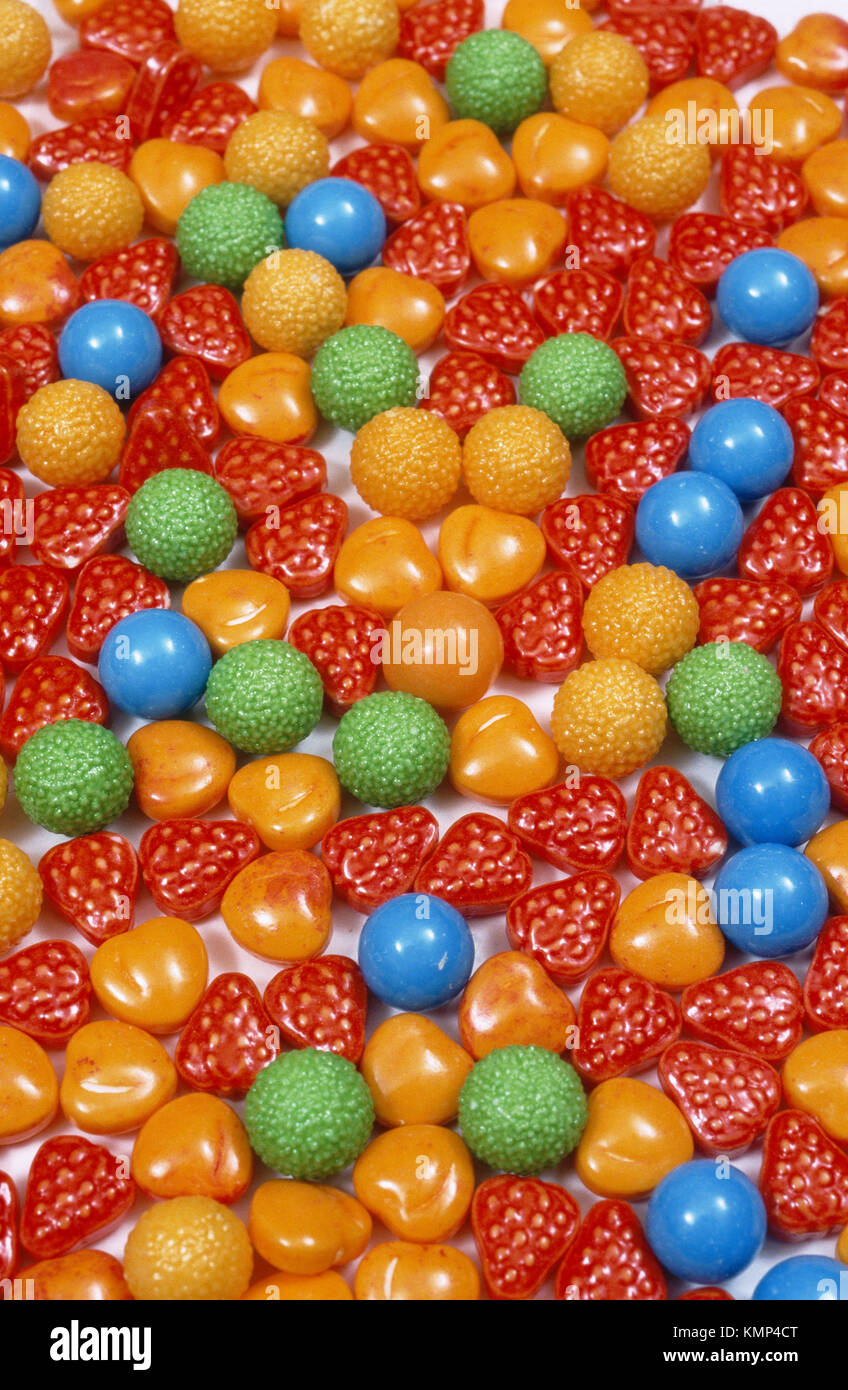 Closeup of assorted flavored fruit runt candies Stock Photo Alamy