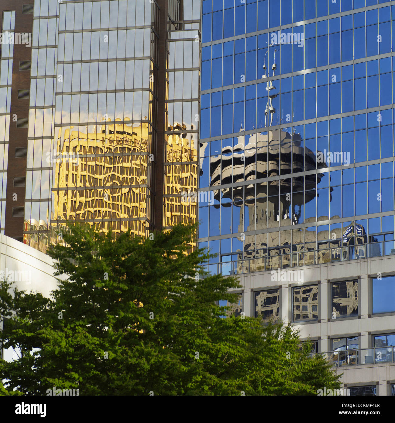 Reflective windows on skyscrapers, Vancouver, British Columbia, Canada