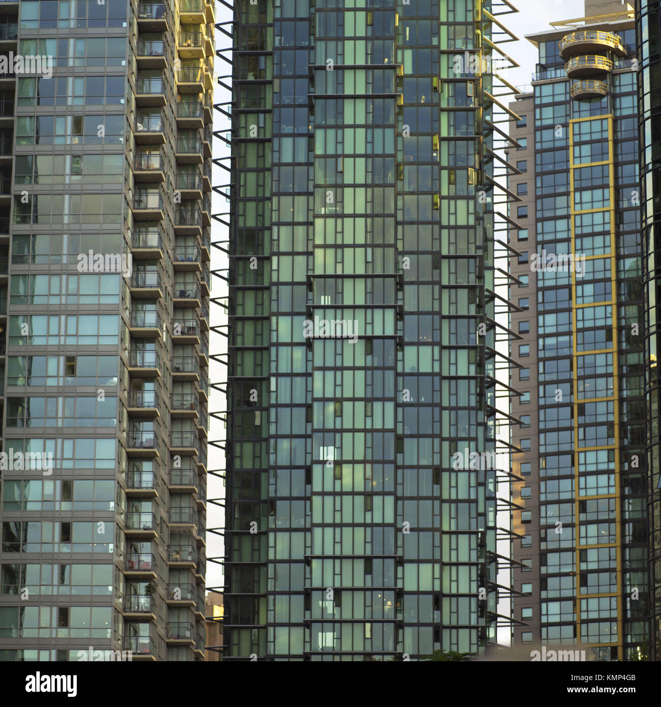 Reflective windows on skyscrapers, Vancouver, British Columbia, Canada