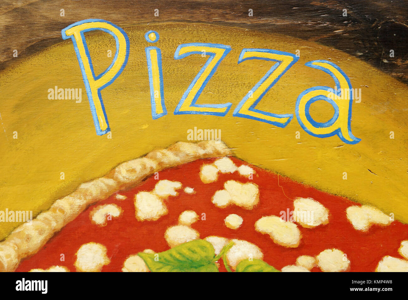 Sign advertising pizza in Tarifa. Cádiz province, Spain Stock Photo Alamy