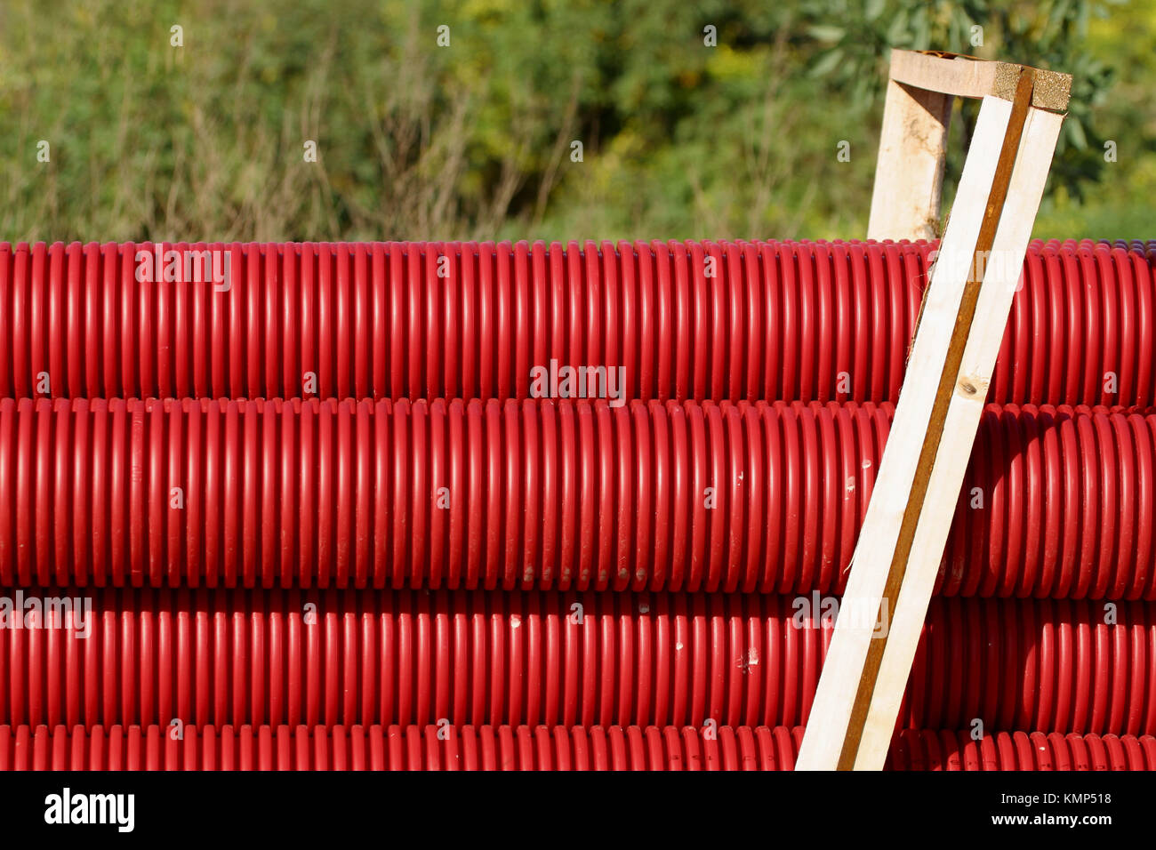 Plastic tubing used in construction Stock Photo Alamy