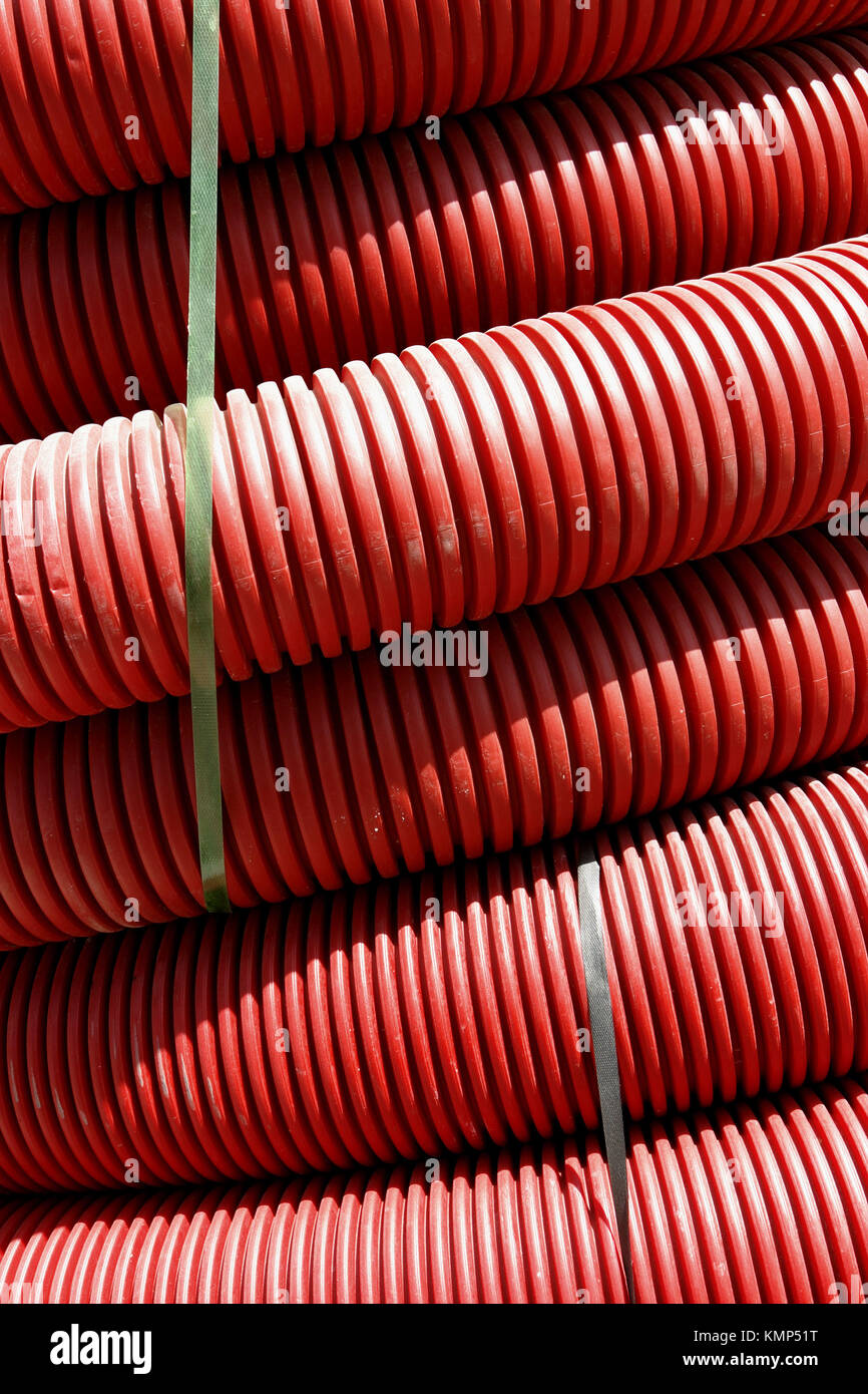 Plastic tubing used in construction Stock Photo Alamy