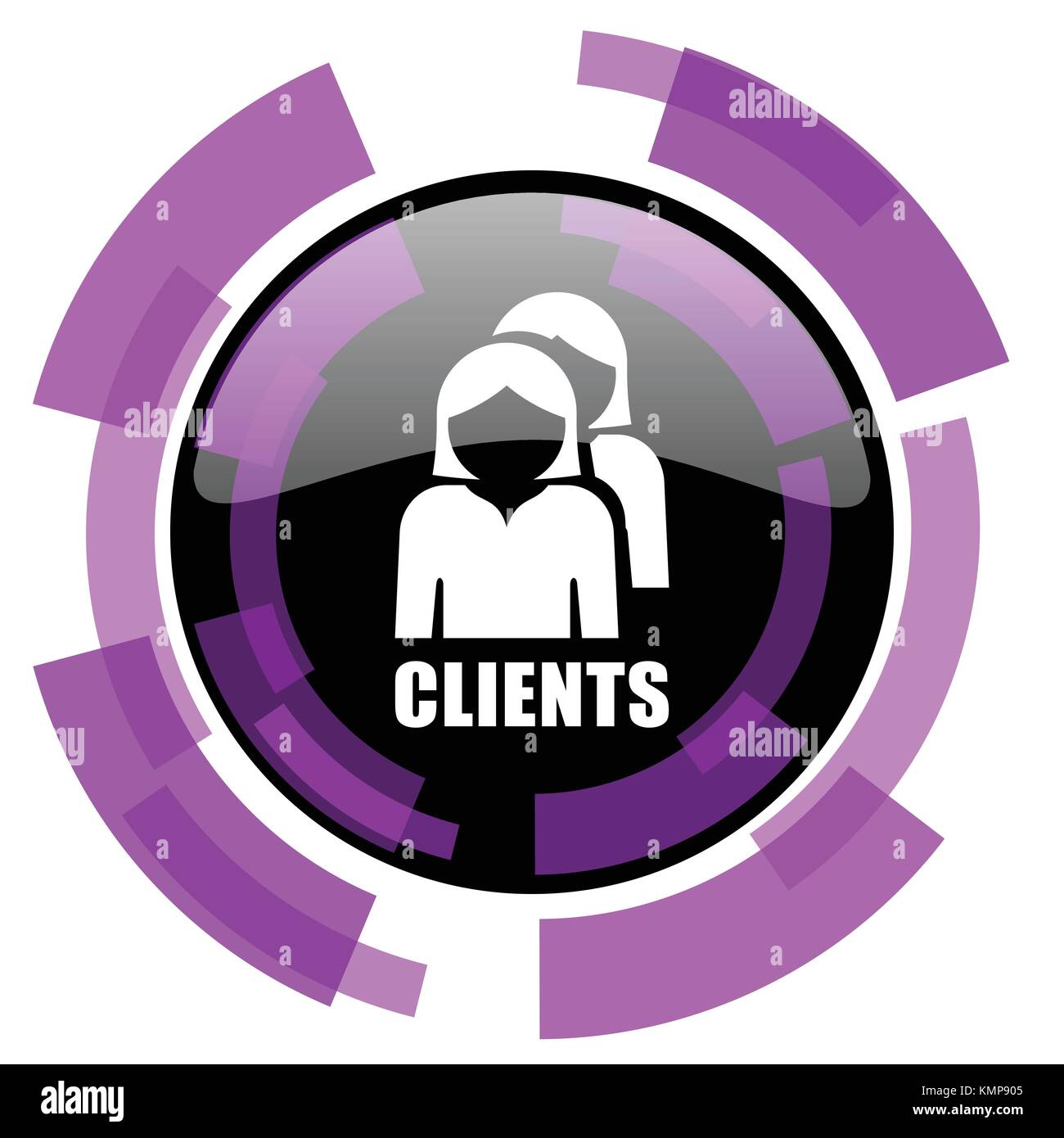 Clients pink violet modern design vector web and smartphone icon. Round ...