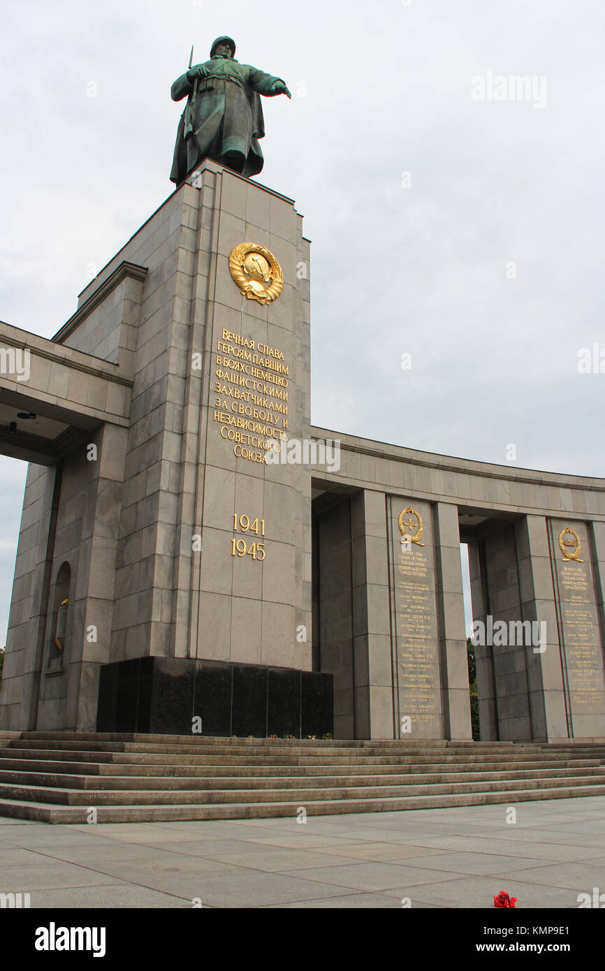 A soviet monument (Sowjetisches Ehrenmal) in Berlin (Germany Stock