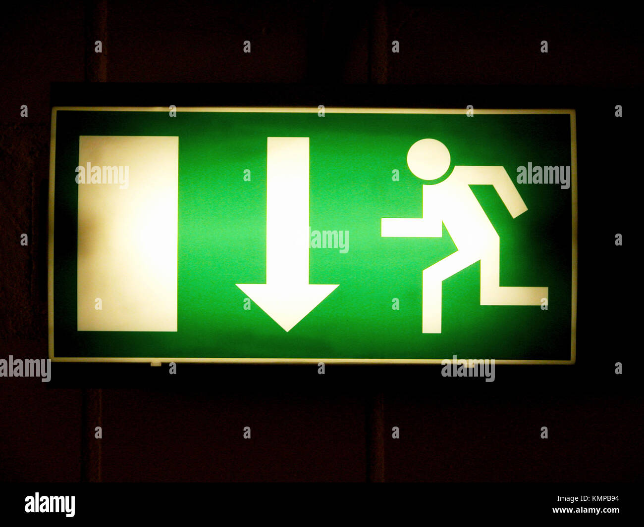Escape route sign Stock Photo Alamy