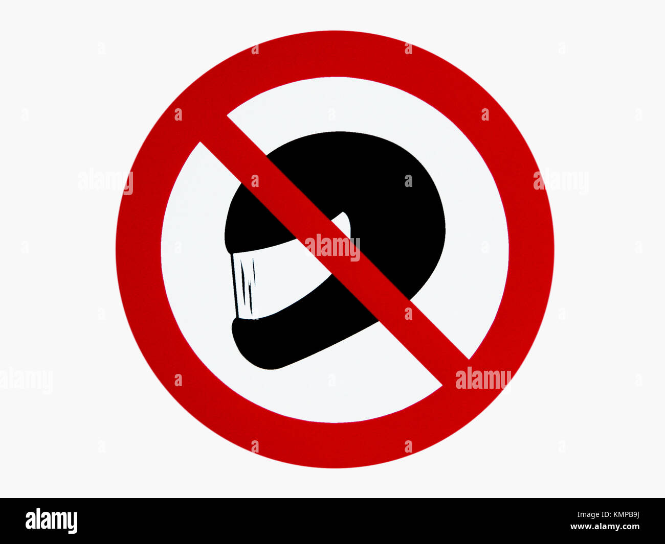 Sign "no helmet Stock Photo Alamy