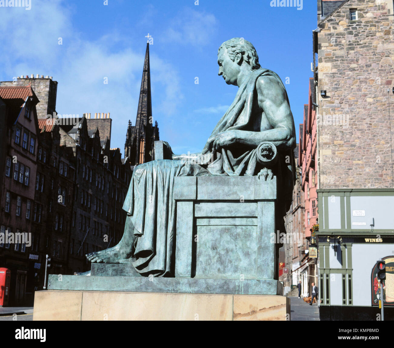 Statue of David Hume at the Royal Mile. Edinburgh. Scotland Stock Photo