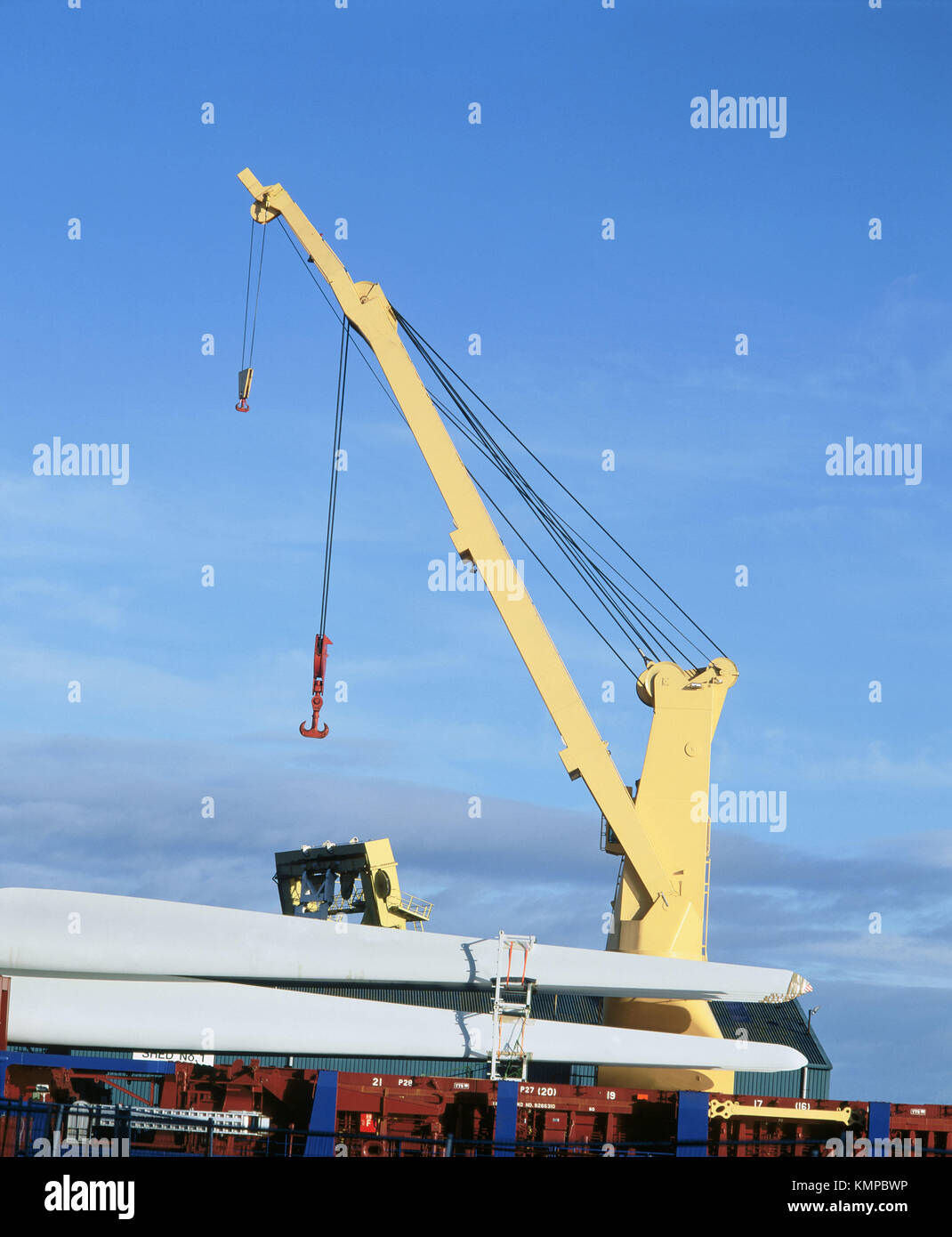 Crane on cargo ship Stock Photo