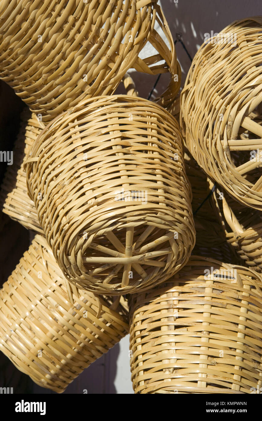 Wicker work baskets for sale in Spain Stock Photo Alamy