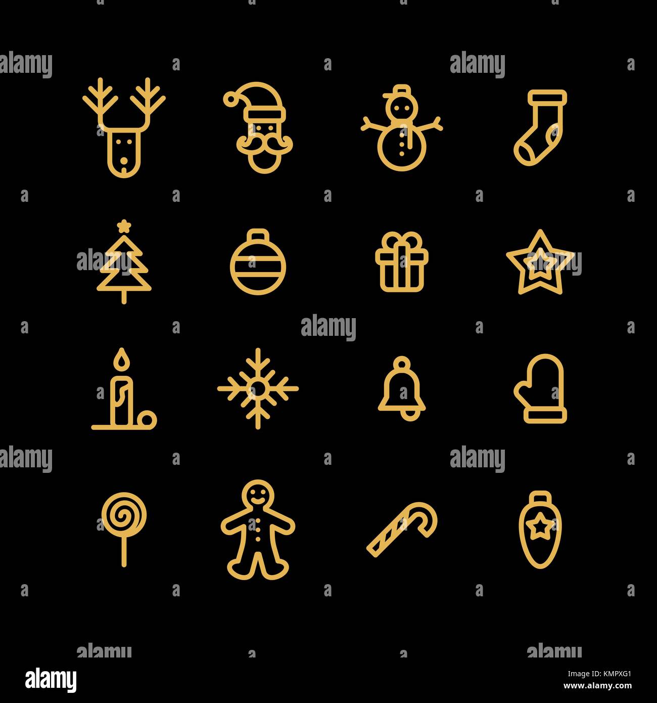 Christmas icons set simple flat style vector illustration Stock Vector ...