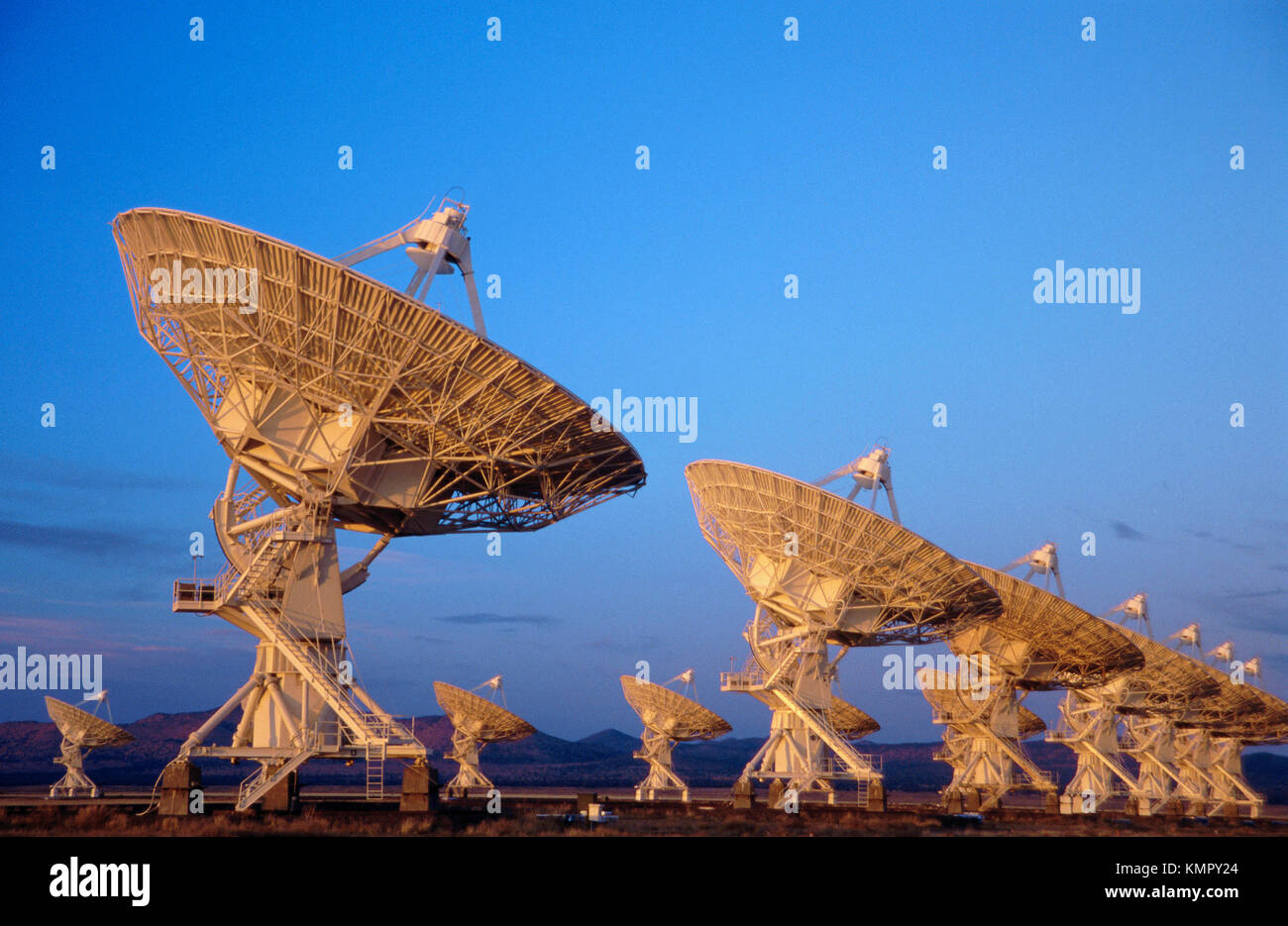 Radio Telescopes VLA (Very Large Array). New Mexico. USA Stock Photo
