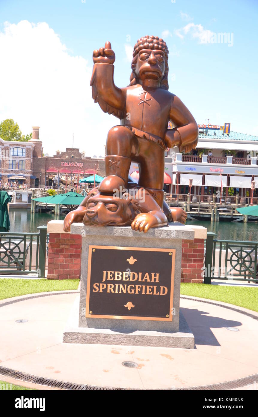 Jebediah Springfield statue at Universal Studios, Orlando, Florida, USA